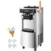 Sihao Macchina per Gelato soft professionale 2200W 20-28L/h 3 Gusti Macchina per Gelato Capienza 6Lx2 Pannello LCD Pulizia Automatica per Bar Ristorante Yogurt Caffè Hotel