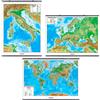 . Carte Geografiche Italia, Europa E Planisfero - 3 Pezzi