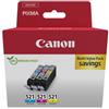 Canon 2934B015 CLI-521 cartuccia d'inchiostro originale multipack ciano, magenta, giallo 1.350 copie