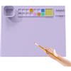 OEM Tappetino artistico in silicone per bambini, 50 x 40 cm, tappetino artistico in silicone con porta-bicchiere e porta-pennelli pieghevoli, distributore di colore, tappetino artistico resistente al calore, tappetino per pittura e attività artistiche, …
