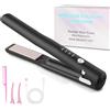 Vicloon Piastra per Capelli Senza Fili, 2 in 1 Mini Piastra e Arricciacapelli Portatile, Ricaricabile USB, 4 Temperatura Regolabile, Riscaldamento Rapido, 2600mAh Cordless Hair Straightener (Nero)