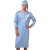 Generisch Camicia da notte da uomo con berretto da notte a righe a maniche lunghe con abbottonatura tasca sul petto lunga set di biancheria da notte a righe da uomo lunga tuta loungewear pigiama da casa, O blu1