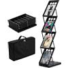 VEVOR Espositore per Riviste Pieghevole 270 x 360 x 1250 mm a 4 Livelli per Brochure e Cataloghi Portatile con Borsa per Trasporto per Fiere, Uffici, 4 Tasche