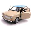 Toi Toys Welly modello di auto Trabant Trabi 601 veicolo d'epoca della RDT in miniatura scala 1:39 / L 12cm tetto beige blu