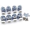 YUANQIAN - Set di 8 rulli per box doccia da 25 mm, con guide per pulegge (25mm-4top+4bottom)