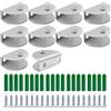 WYAN 10 Pezzi Semicircolare Clip di vetro,Staffa regolabile per mensola in vetro,Acciaio inox 304,Vetro adattivo Spessore 8-12 mm(Con viti)