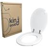 king seat Copriwater in MDF, serie Ellisse della Ideal Standard, Bianco, con cerniere in ottone cromato.