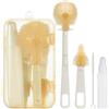 Vicloon Set Spazzole Biberon Da Viaggio, Portatile 3 In 1 Spazzola Per La Pulizia Di Biberon E Ciuccio, Scovolino In Silicone Per La Pulizia, Tettarella, Cannucce, Marrone