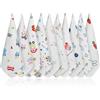 Aolso Mussole Neonato Asciugamani Bambini, 10 Pezzi, Morbidi, in Cotone, Panni in Mussola, 30x30cm