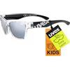 Uvex sportstyle 508, occhiali sportivi per bambini, specchiato, incl. fascia, black clear, one size