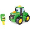 John Deere Key-n-Go Johnny Trattore giocattolo con luci e suoni - Trattore giocattolo di guida interattivo, include 12 modi interattivi per giocare - Giocattoli per bambini dai 3 anni in su