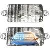 com-four® 2 copri parabrezza estate e inverno - parasole e antigelo per auto - protezione contro calore, raggi UV e gelo (2 color argento 150x70cm)