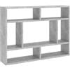 HETFTJN Scaffale da parete grigio cemento, 75 x 16 x 55 cm, in legno, moderna scaffale sospesa con scomparti aperti per libri e decorazioni, robusto armadio sospeso per soggiorno, corridoio e ufficio