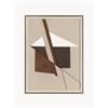 Agave Tela dipinta a mano con cornice Brown Shapes