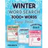 Laura Bidden Winter Word Search 3000 + Words Puzzle Book Large Print (Tascabile)