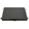 LINK LKRIP370EN - Mensola estraibile universale per armadio rack (48,5x36,5x4 cm, nero RAL9005) - Binari telescopici in acciaio verniciato - Portata 30 kg e distanza regolabile tra montanti