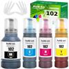 FANSHENG 102 Inchiostro Compatibile con Epson 102 Flaconi di Inchiostro per Ecotank ET-2750 ET-4750 ET-4850 ET-3850 ET-2756 ET-2751 ET-2850 ET-2856 ET-3700 ET-3750 ET-4856 ET-15000 (4 Pack BK/C/M/Y)