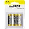 MAURER - Pila Maurer Alcalina AA / LR06 (Blister 4 piezas)