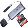 llano Lettore di Schede SD USB C 3.0, 5 Gbps, 2-in-1 SD Card Reader USB C con doppio slot per schede SDXC, SDHC, SD, MicroSD, UHS-I, compatibile con iPhone, iPad, MacBook, Laptop e Android (Grigio)