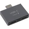Maxtonser - Adattatore splitter USB C maschio a doppio USB C femmina per caricabatterie USB C PD Power Bank Accessori per computer portatile