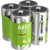 ANSMANN 4x Batterie ricaricabili stilo Mono D - 5000 mAh 1,2 V NiMH - Pila a ricarica veloce - fino a 1000 cicli di ricarica eco-friendly
