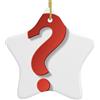 WHJSSF Ciondolo a forma di stella in ceramica con stampa a punto interrogativo rosso, facile da appendere, molto adatto per decorare alberi di Natale