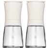 WMF Trend - Set macinino Sale e Pepe, 2 Pezzi, Contenitore in Vetro, macinino in Ceramica, macinino Sale e Pepe, Colore: Bianco