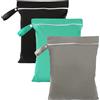 GOLXUWO 3 sacchetti per il bucato da viaggio, 40 x 30 cm, riutilizzabili, impermeabili, con cerniera, per pannolini bagnati/asciutti, per campeggio, viaggi e fitness