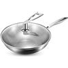 forestalk Padella in Titanio Wok Antiaderente con Coperchio, Attrezzi da Cucina Non Rivestiti Compatibili con Gas, Induzione(Size:34cm)