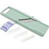 Benriner BN-1GR - Mandolino giapponese portatile con tre lame intercambiabili in acciaio inossidabile, avorio, taglia frutta e verdura, in acciaio inox, verde