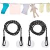 TRKETK 2 Pezzi Portatile Elastico Clothesline, Allungabile da Viaggio per Abiti, con Ganci e Ventosa Accessori da Appendere Gancio Antivento per il Campeggio All'Aperto, Essiccazione del Bucato