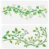 FINGERINSPIRE 2 stencil a forma di foglie di vite per la pittura, 15 x 30 cm, modello di disegno grande in plastica PET edera vite, stencil a tema pianta per decorazione di pavimenti e mobili da