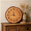 ALLOMN - Orologio da parete in stile legno, 30 cm, in stile country marrone con anello annuale, forma di ceppo d'albero in legno, vintage retrò, silenzioso, senza ticchettio, per soggiorno, camera da