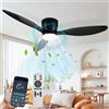 Daromigo Ventilatore da Soffitto con Luce LED e Telecomando 132cm, 6 Velocità, Dimmerabile, Reversibile Estate/Inverno, Funzione Timer, Lampadario Ventilatore per Camera da Letto Soggiorno