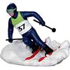 Lemax 32132 Christmas Vail Village - Statuetta decorativa Slalom Racer, blu/bianco/verde