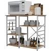 sogesfurniture Scaffale per Cucina Salvaspazio, Mensole per Microonde e Forno da Cucina, 90x40x83cm, 3 Ganci + 3 Ripiani da Cucina Scaffalature Organizzatore, Acero 171-MO-BH