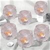 Jinavoty 12Pcs vetro Tea Light portacandele, blu Votive portacandele Tealight titolari per tavolo centrotavola matrimonio decorazione casa (Trasparente)