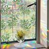 GORGECRAFT 100x43cm Foglie Botaniche Pellicola per Vetri per La Privacy 3D Arcobaleno Decorativo per Finestre Adesivi per Finestre Non Adesivi Controllo del Calore UV Blocco del Sole Adesivi
