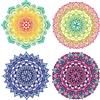 GORGECRAFT 4 PZ 16cm Fiore Della Vita Decalcomania per Finestra Meditazione Statica Adesivi per Finestra Colorato Mandala Non Adesivo Pellicola per Vetri Cerchio Vetro Scorrevole Adesivi per Porte
