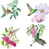 GORGECRAFT 16x16 cm Adesivi per Finestre Colibrì Adesivi per Finestre Primaverili Fiori Non Adesivi Pellicola per Finestre Foglie Colorate Adesivi per La Prevenzione Degli Scioperi Delle Finestre