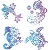 GORGECRAFT 16x16 cm 4 Stili Decalcomanie per Finestre con Animali Marini Adesivo per Porta Scorrevole In Vetro di Sicurezza Adesivo per Finestra In Vetro Statico Oceano Tartarughe Pesce Medusa
