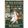 CREATCABIN Targa Vintage con Gatto Targa In Metallo Retrò Targa In Metallo Poster Gatto Cucinare Pittura Targa In Ferro Decorazione Da Parete Targa Da Appendere per Soggiorno Love Cat Gift 30x20cm