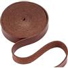 GORGECRAFT 2m*12.5mm*1.2mm Cordoncino di Cuoio Piatto Strisce di Cuoio Lucido Finta Pelle Cordoncini Fili Corde per Artigianato Fai-da-Te Cintura per Chitarra Boot Lace Fare, Sella Marrone