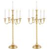 Inweder Candelabri da Matrimonio Candelabri da Pavimento Alti - 2 Pezzi Candelabri Dorati 5 Bracci Inweder 71cm Portacandele a Spirale in Metallo Portacandele Antichi per Centrotavola Natale Eventi Cerimonia