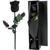 Joollurm eterni Rose Nere Regali per le Donne, Preservato Veri Fiori di Rosa con Gambo in Squisita Confezione Regalo per Ragazze Mamma Moglie San Valentino Anniversario Compleanno Matrimonio