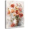 Dazzlewall Incorniciato Decorazione Parete Vaso Floreale Vintage, Stampa Dipinto Olio Fiori di Campo per Casa e Camera, 30x40 cm