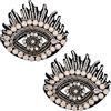FINGERINSPIRE 2 toppe con strass a forma di occhi malvagi, 75 x 66 mm, squisite toppe nere con occhi lacrimanti ricamati da cucire su vestiti fai da te, zaini, cappelli, borse, DIY-WH0410-23-EU18