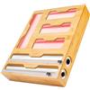 LudoHome Distributore di Carta Alluminio e Pellicola in bambù con taglierino, organizzatore di Sacchetti per Il congelatore, organizzatore 6 in 1 per Cucina, 4 Scomparti per Sacchetti e 2 taglierini