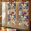 GORGECRAFT Pellicola per La Privacy delle Finestre con Fiori Selvatici Arcobaleno per Porte in Vetro Vetri Colorati Decalcomanie per Finestre Controllo del Calore 3D Statica Anti-Sole Non Adesiva