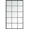 vidaXL Specchio da Parete, Nero, 100x60 cm, Metallo e Vetro, Soggiorno, Bagno e Camera, Specchio Trucco, Montaggio a Parete con Ganci